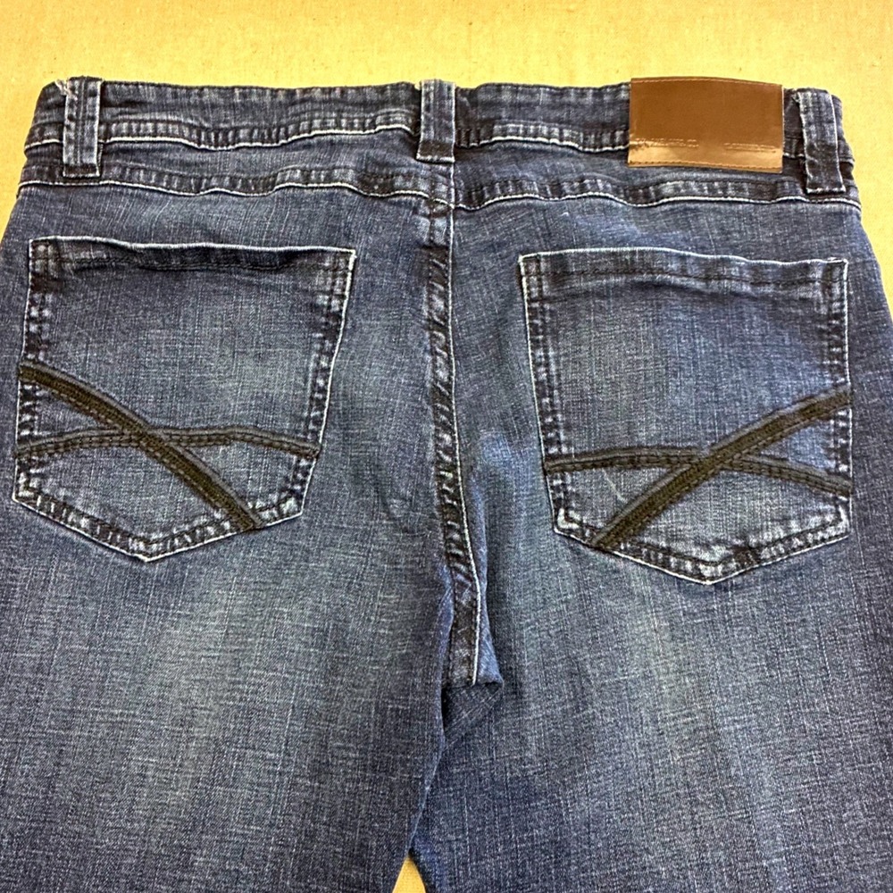 TK Axel Men's Slim Bootcut Jeans W36 x L30 Dark Wash Bondi Denim Rugged Stretch